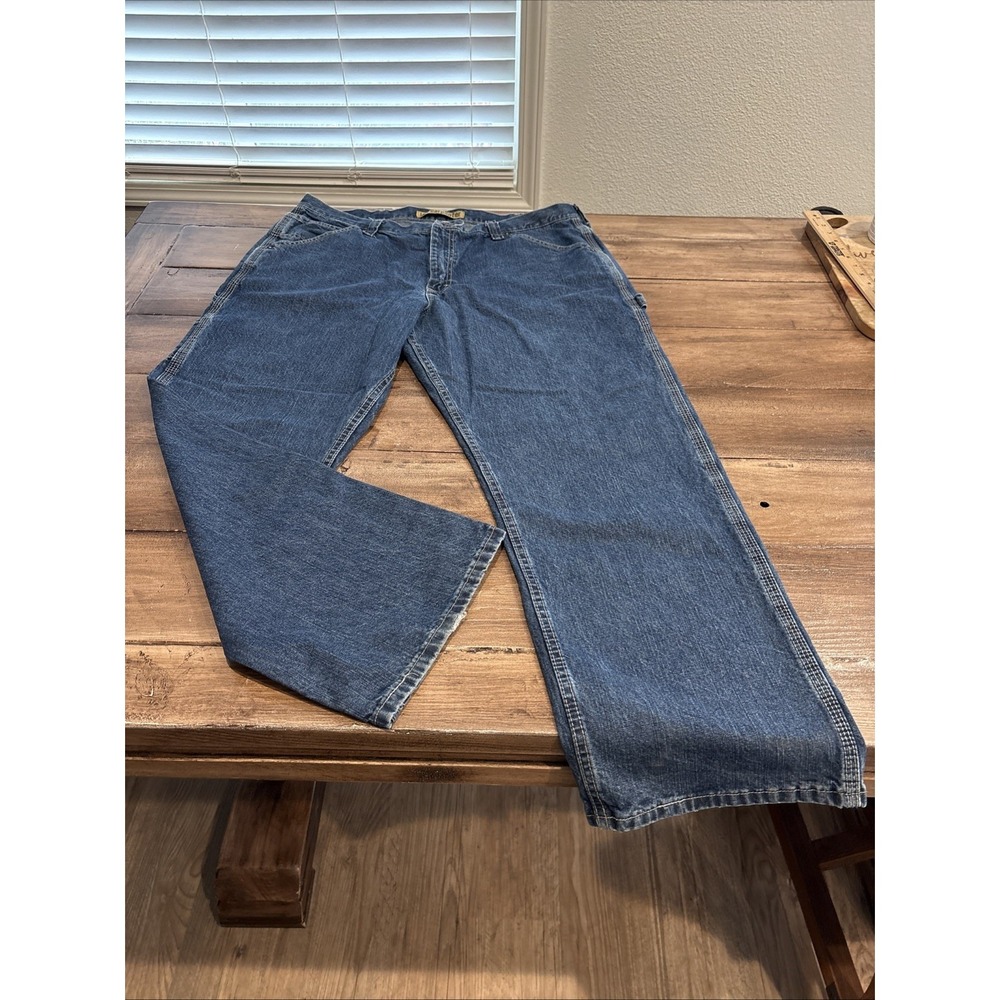 Lee Carpenter Jeans 40x30 Loose Fit Workwear Distressed Fade Denim Utility Pants